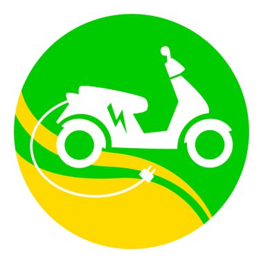 vektör kalitesinde elektrikli scooter grafiği