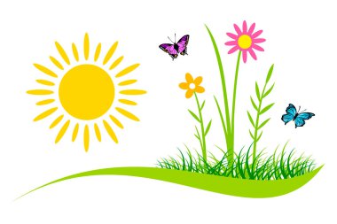 Vektör kalitesinde bahar ve yaz grafiği