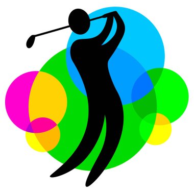 Vektör kalitesinde golf sporu grafiği