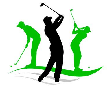 Vektör kalitesinde golf sporu grafiği