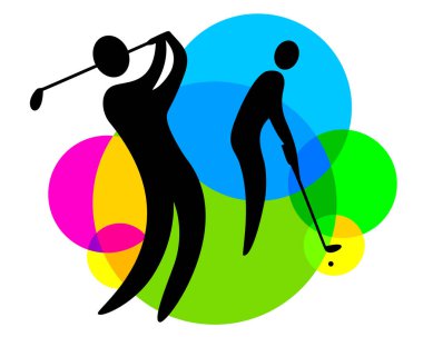 Vektör kalitesinde golf sporu grafiği
