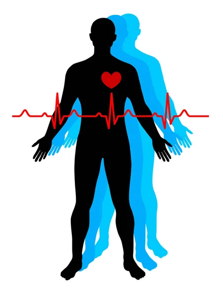 Cardiología Sanitaria Gráfica Calidad Vectorial — Archivo Imágenes Vectoriales