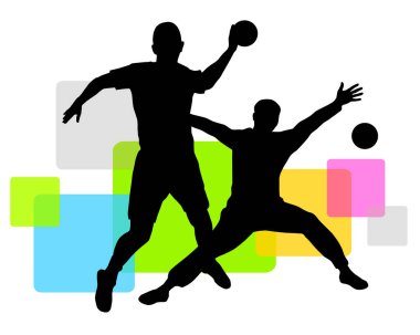 Hentbol sporunun vektör kalitesinde grafiği