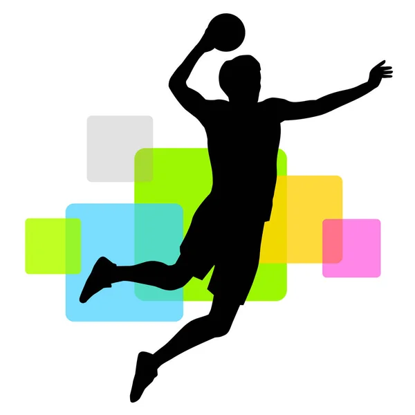 Balonmano Gráfico Deportivo Calidad Vectorial — Vector de stock