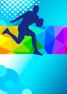 rugby oyuncusunun vektör kalitesinde grafiği
