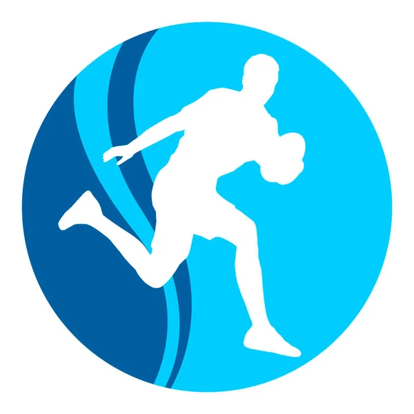Joueur Rugby Graphique Qualité Vectorielle — Image vectorielle