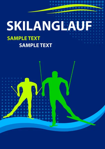 Skilanglauf Grafik Vektorqualität — Stockvektor