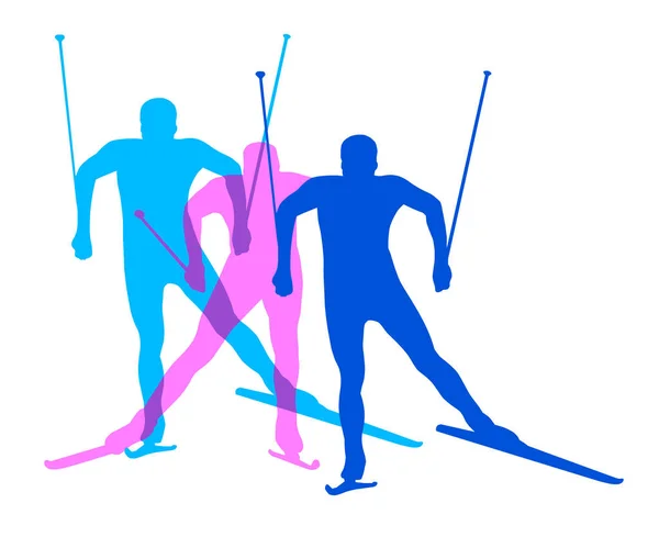 Ski Fond Graphique Qualité Vectorielle — Image vectorielle