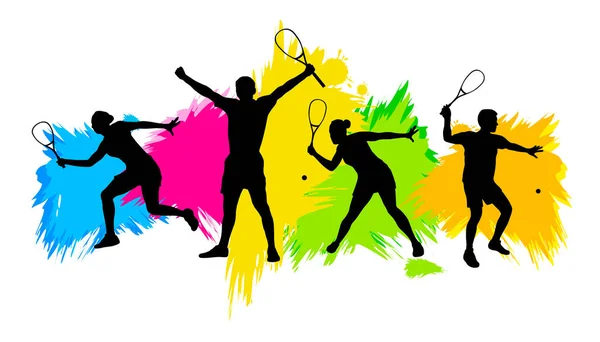 Graphisme Sport Squash Qualité Vectorielle — Image vectorielle