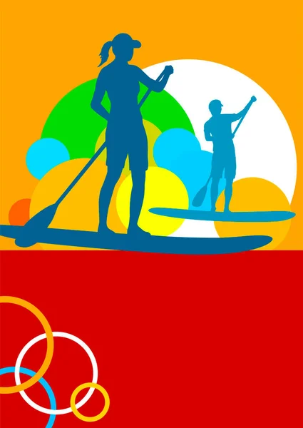 Stand Paddling Grafico Qualità Vettoriale — Vettoriale Stock