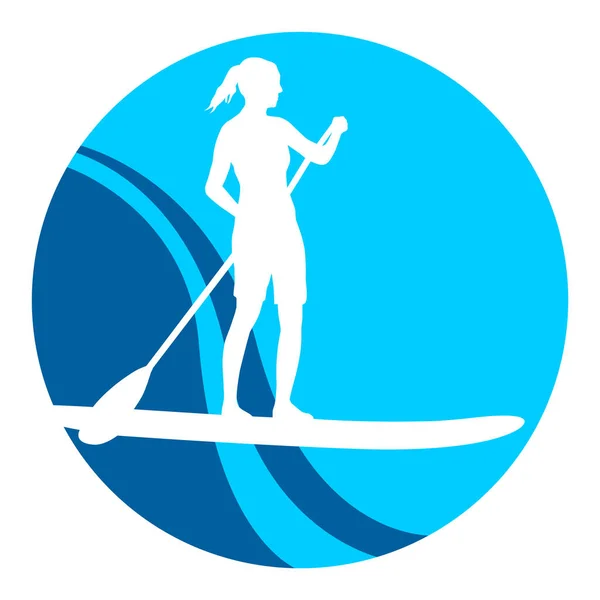 Stand Paddling Grafik Vektorqualität — Stockvektor