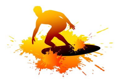 Vektör kalitesinde sörf sporu grafiği