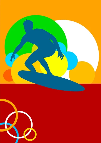 Surf Sport Gráfico Qualidade Vetorial —  Vetores de Stock