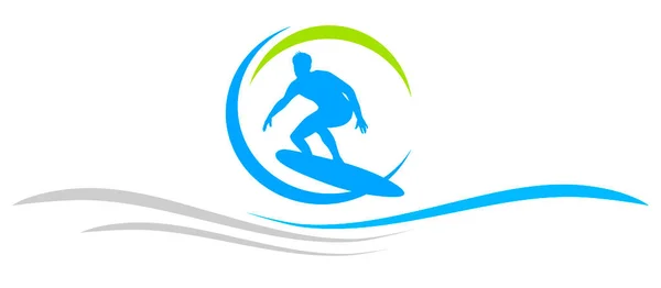 Surf Sport Gráfico Qualidade Vetorial — Vetor de Stock