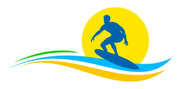 Surf Sport Graphique Qualité Vectorielle — Image vectorielle