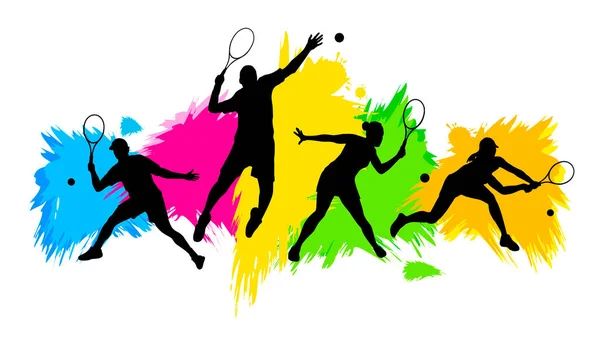 Grafica Sportiva Tennis Qualità Vettoriale — Vettoriale Stock