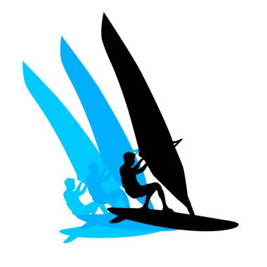 Vektör kalitesinde rüzgar sörfü grafiği