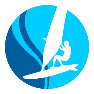 Vektör kalitesinde rüzgar sörfü grafiği