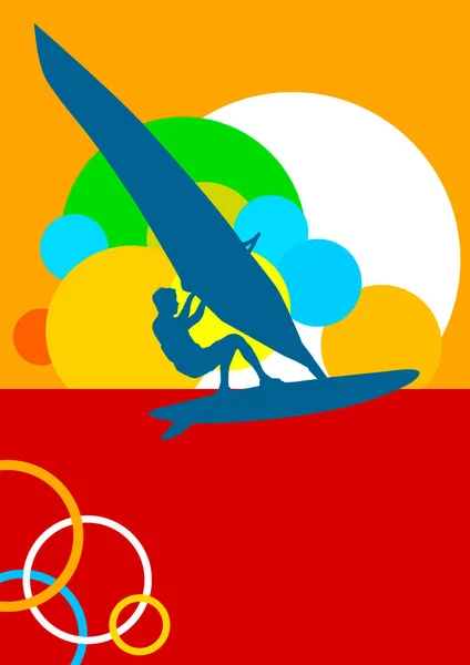 Windsurf Graphique Qualité Vectorielle — Image vectorielle