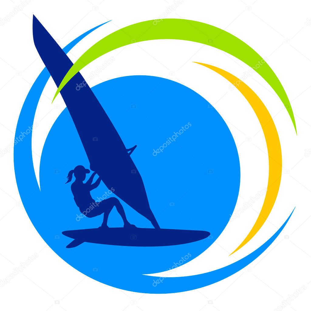 Windsurf graphic in vector quality
