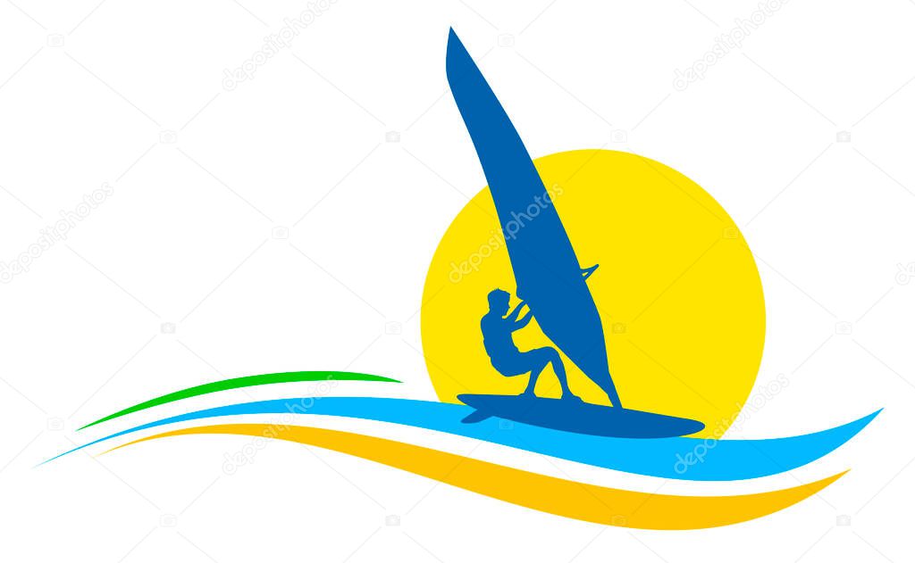 Windsurf graphic in vector quality