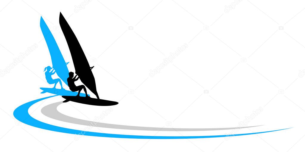 Windsurf graphic in vector quality
