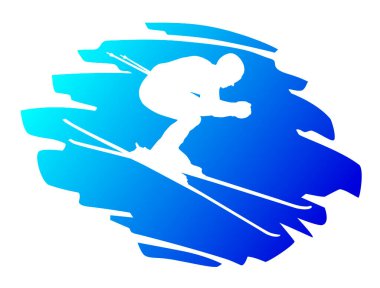 Vektör kalitesinde kayak sporu grafiği