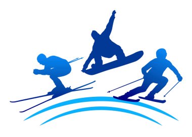 Vektör kalitesinde kayak sporu grafiği