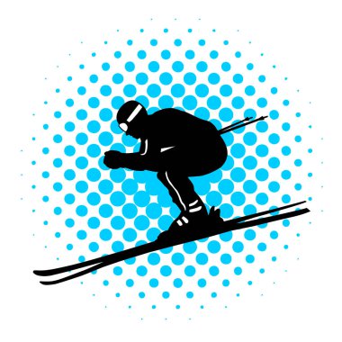 Vektör kalitesinde kayak sporu grafiği