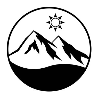 vektör kalitesinde dağ grafiği olan manzara