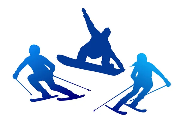 Esquí Deportivo Gráfico Calidad Vectorial — Vector de stock