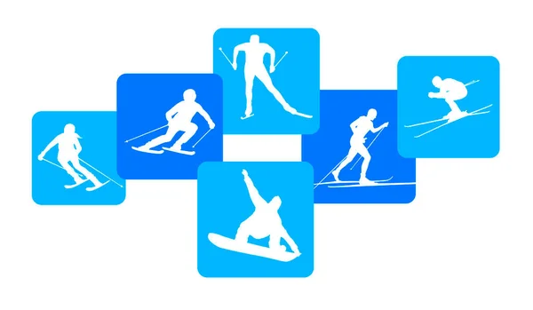 Skisport Grafik Vektorqualität — Stockvektor