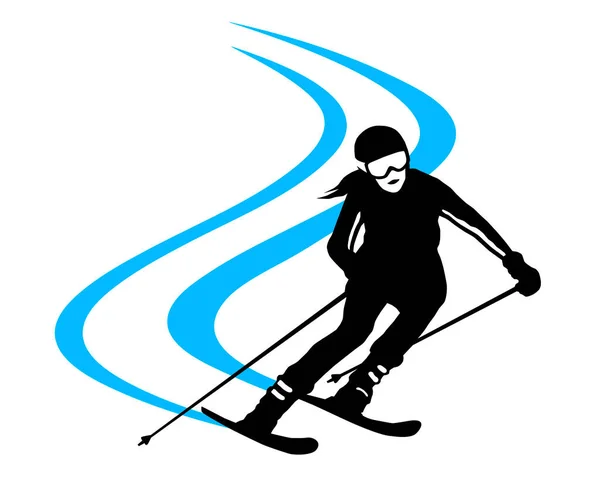 Лыжный Спорт Векторным Качеством — стоковый вектор