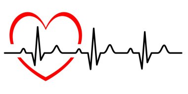 health graphic with electrocardiogram in vector quality clipart