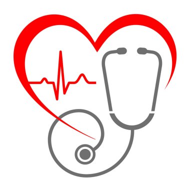 vektör kalitesinde elektrokardiyogramla sağlık grafiği