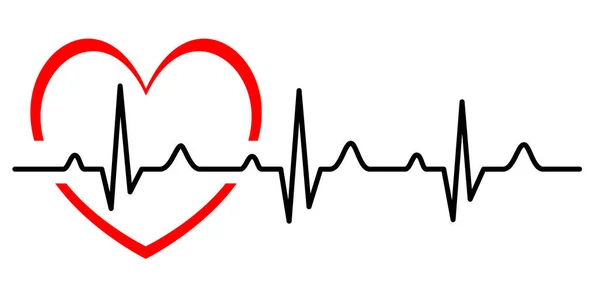 Gráfico Salud Con Electrocardiograma Calidad Vectorial — Vector de stock