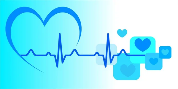 Gráfico Salud Con Electrocardiograma Calidad Vectorial — Vector de stock