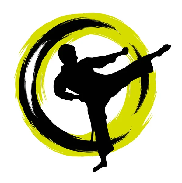 Grafica Combattimento Karate Qualità Vettoriale — Vettoriale Stock