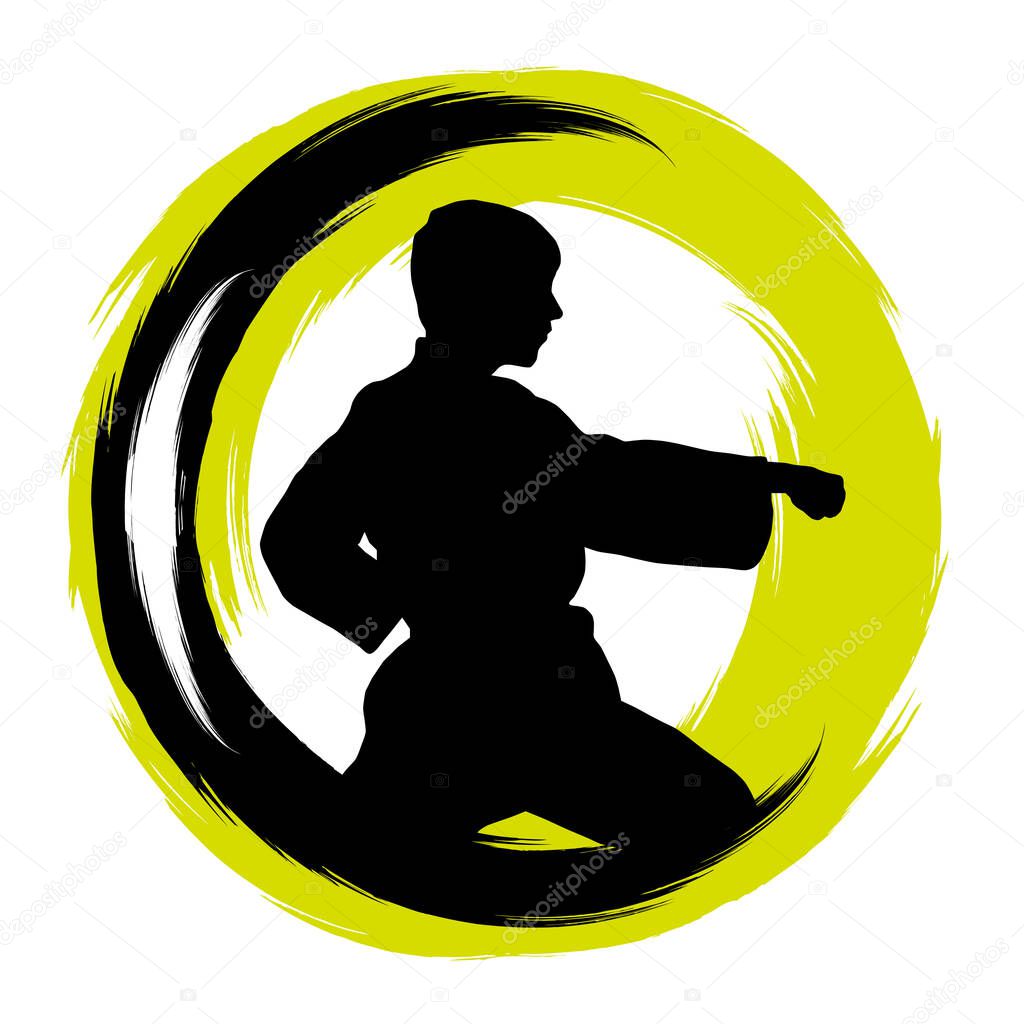 Karate fighter graphic in vector quality