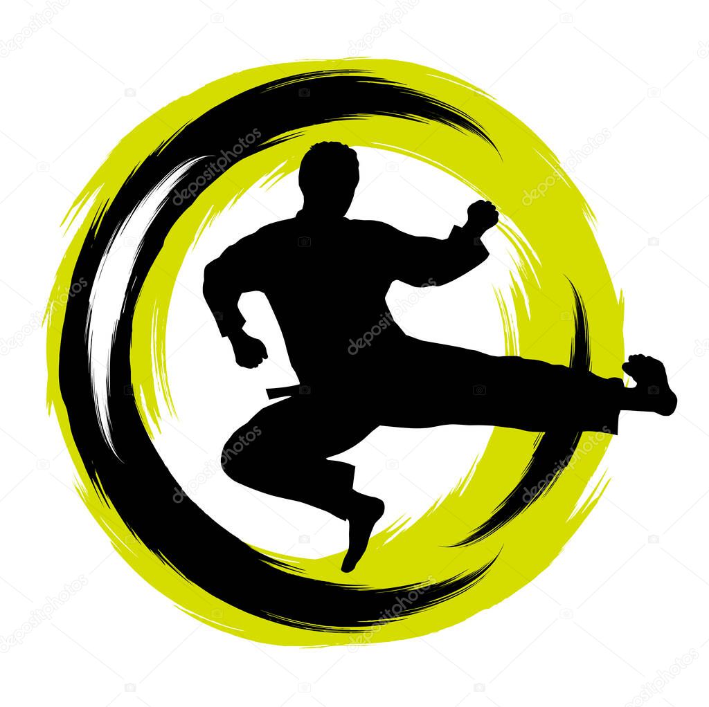 Karate fighter graphic in vector quality