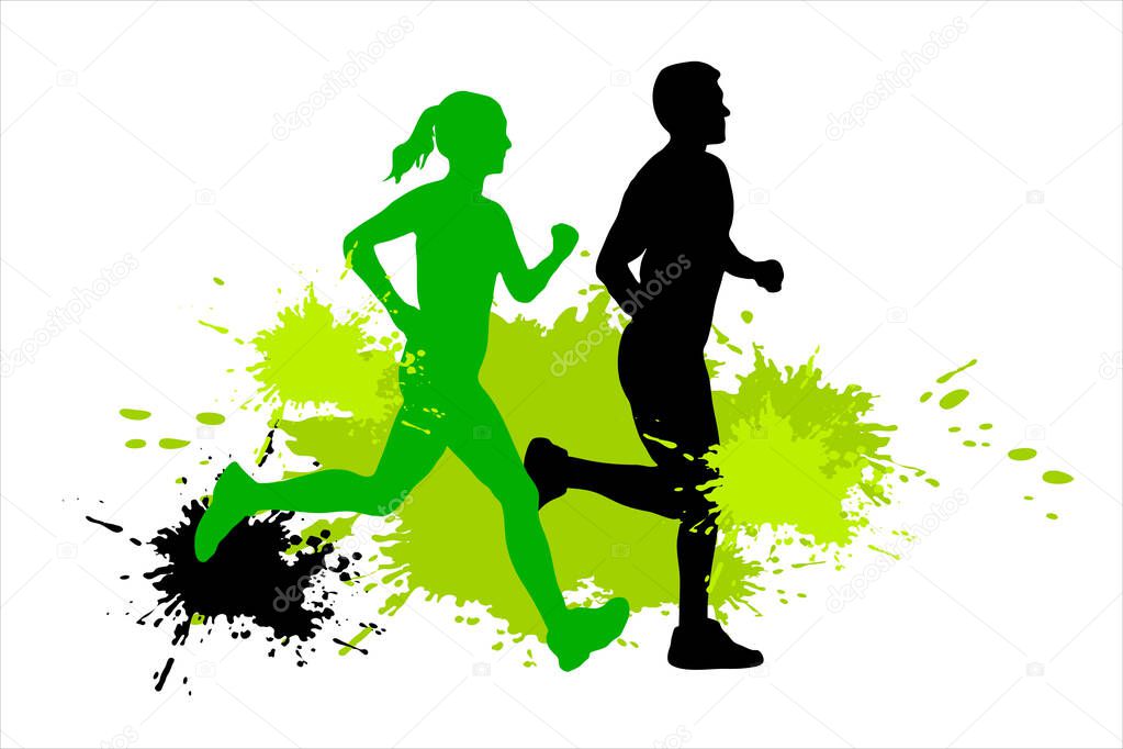 Running sport graphic in vector quality