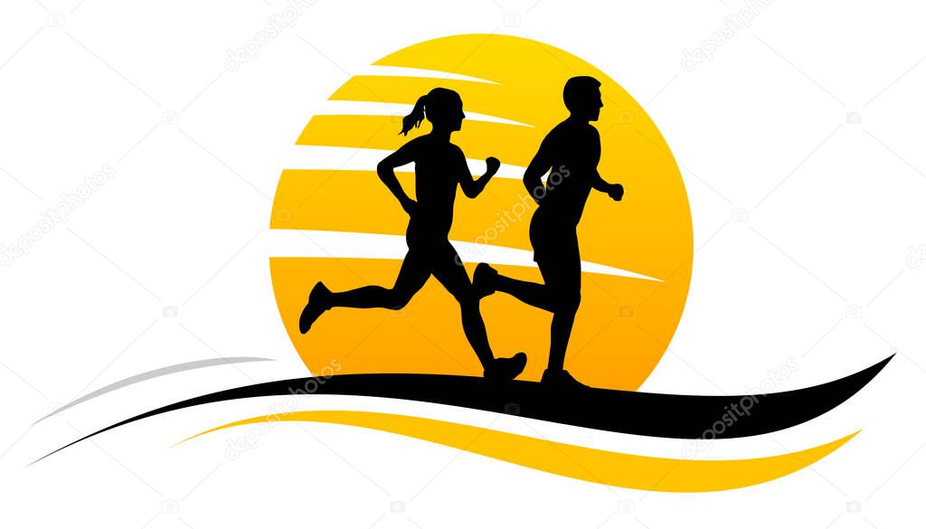Running sport graphic in vector quality