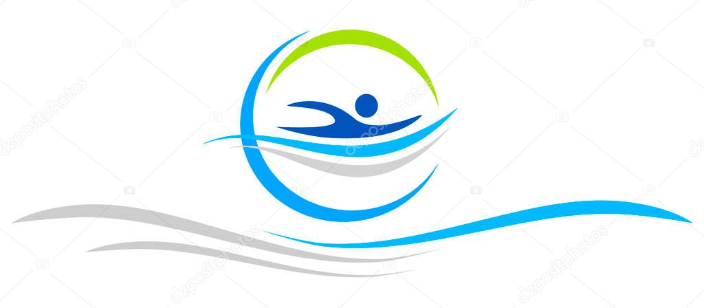 Swimming graphic in vector quality.