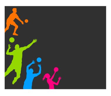 Vektör kalitesinde voleybol sporu grafiği