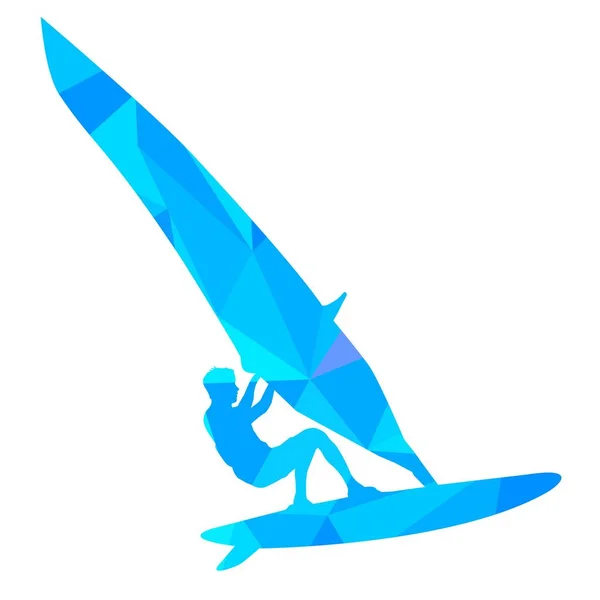 Vektör Kalitesinde Rüzgar Sörfü Sporu Grafiği — Stok Vektör