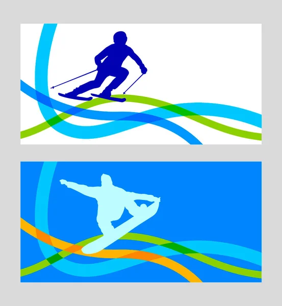 Sport Alpin Hiver Graphique Qualité Vectorielle — Image vectorielle