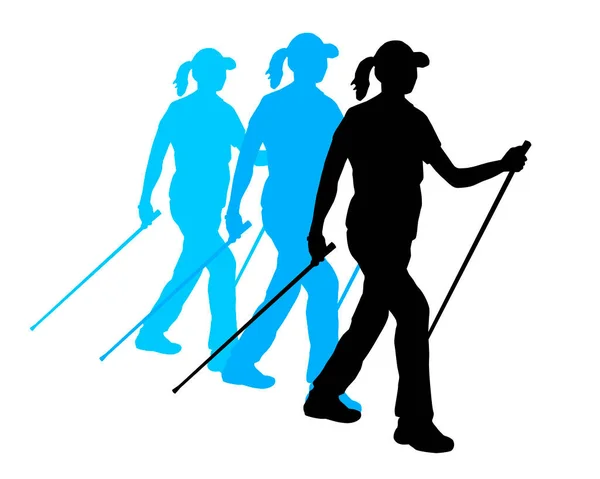 Nordic Walking Grafik Vektorqualität — Stockvektor