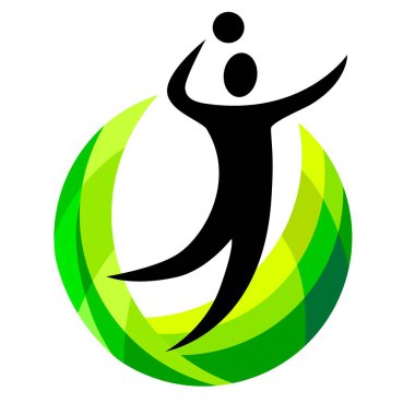 Vektör kalitesinde soyut voleybol sporu grafiği.