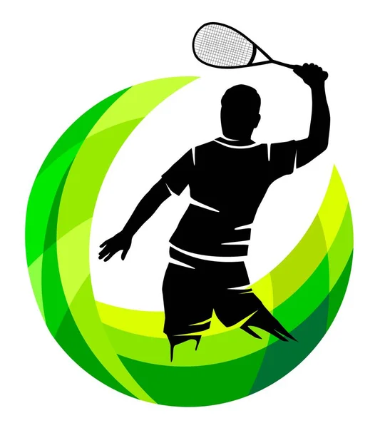 Squash Gráfico Deportivo Calidad Vectorial — Archivo Imágenes Vectoriales