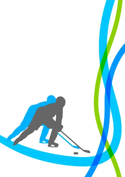 Hockey Sur Glace Graphique Sport Qualité Vectorielle — Image vectorielle